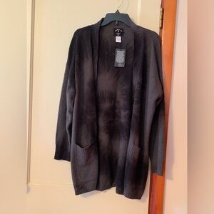 FINAL PRICE Electric & Rose black gray tie die open long sweater XS NWT